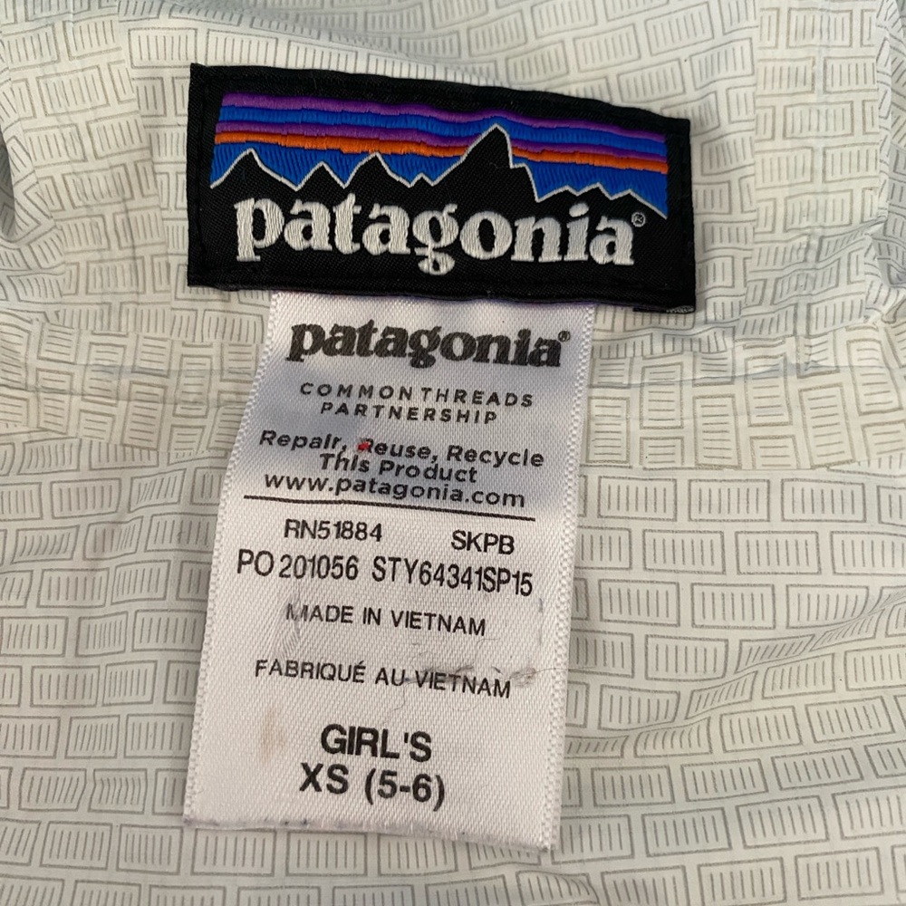Patagonia h2No Waterproof Girls / Kids Blue Jacket XS 5-6 - Picture 12 of 12